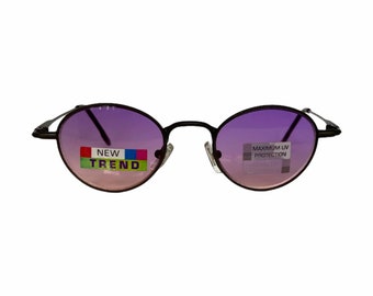 Y2K vintage, Foster Grant sunglasses, round sunglasses, unisex sunglasses, purple & pink, gradient lenses, brand new, deadstock, eyewear