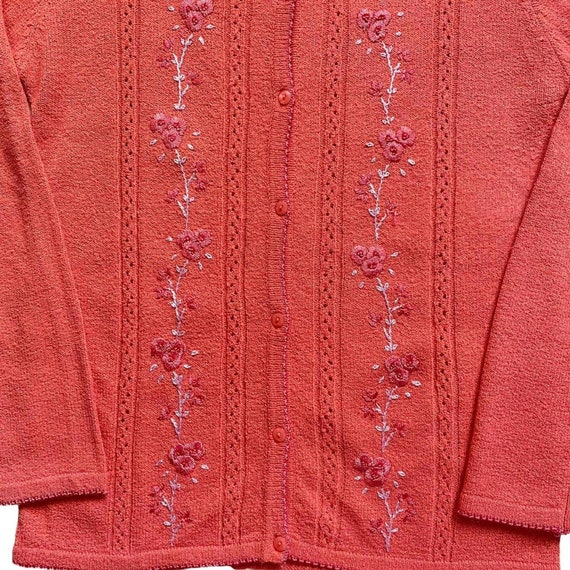 Country Classic 90s Vintage Pink Floral Embroider… - image 3