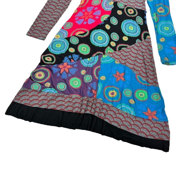 Hippy Style Midi Patchwork Patterned Dress - image 3