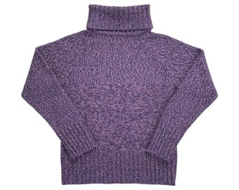 Cherokee Y2K Vintage Purple Mottled Roll Turtleneck Sweater Jumper UK Size 14