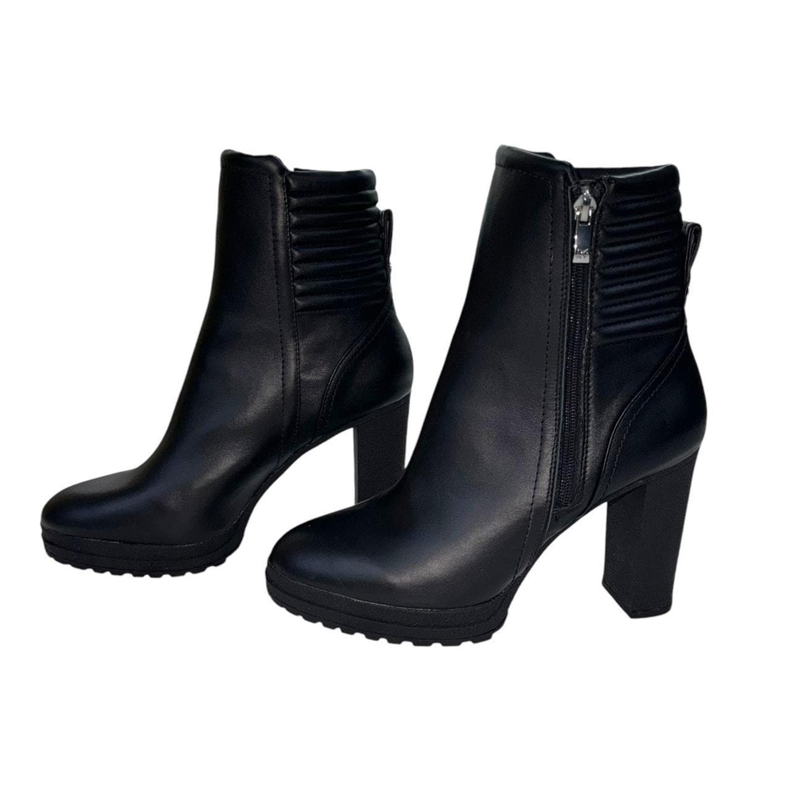 Bottes Équitation Hautes DKNY En Cuir Pour Femme - Taille 7B US - Occasion Style Fashion Knee High