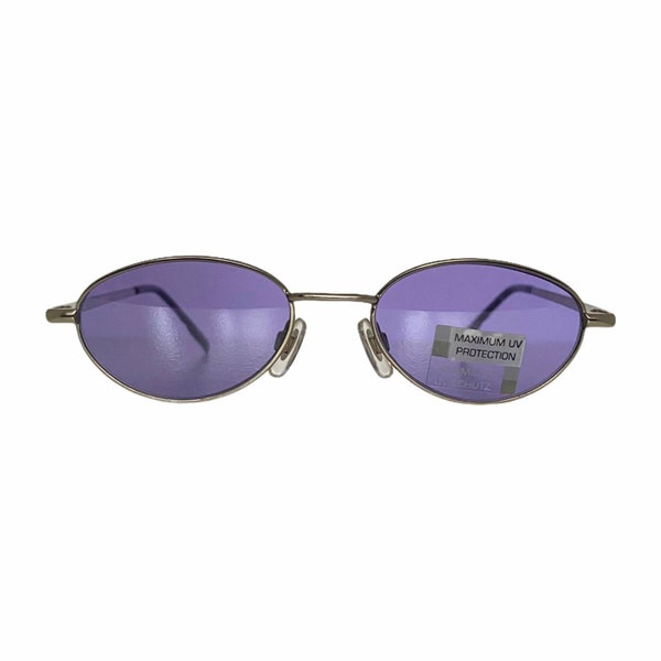 Y2K vintage, Foster Grant sunglasses, unisex sunglasses, circular sunglasses, lilac purple lenses & silver frames, brand new, deadstock