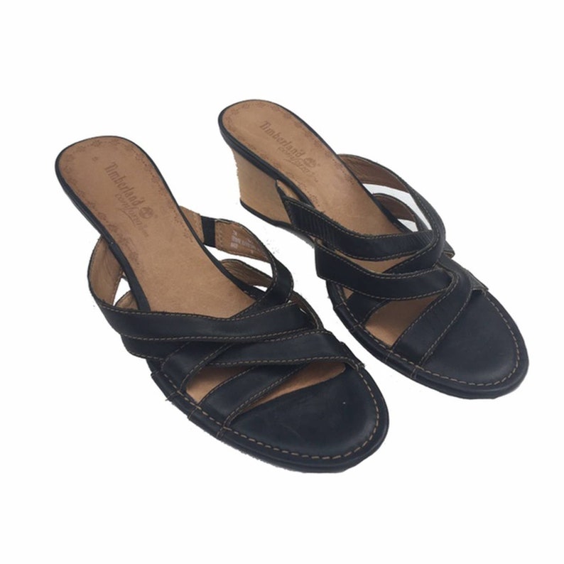 Timberland sandals, open toe shoes, wedge sandals, narrow fit, summer shoes, leather sandals, strappy slides, ladies size UK 5 EU 38 image 1