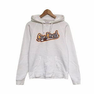 Champion, Y2K vintage hoodie, champion hoodie, white orange, sun devils, pullover hoodie, hooded sweatshirt, petite, ladies size small 8/10