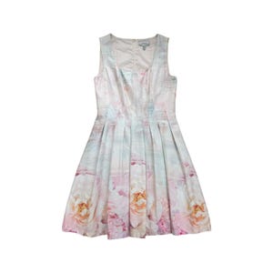 Coast midi knee length watercolour floral pleated dress