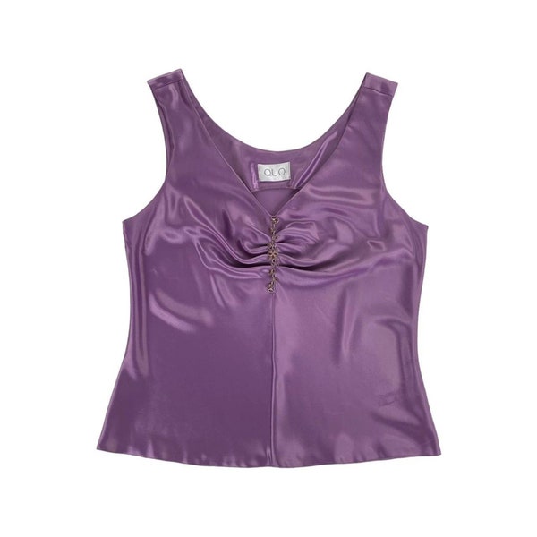 Quo (Littlewoods) Purple Satin Formalwear Sleeveless Vest Top UK Size 16