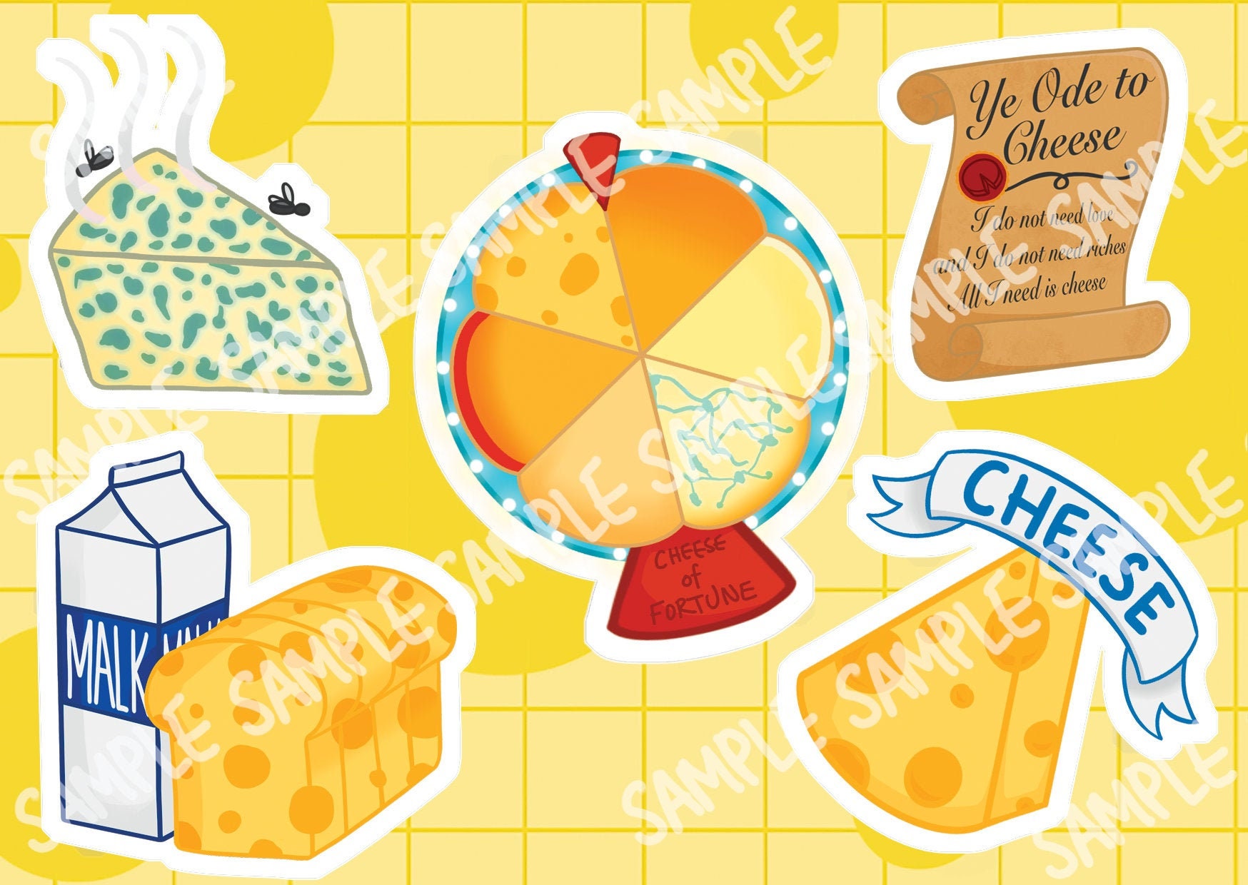 Hoja de pegatina de queso Etsy