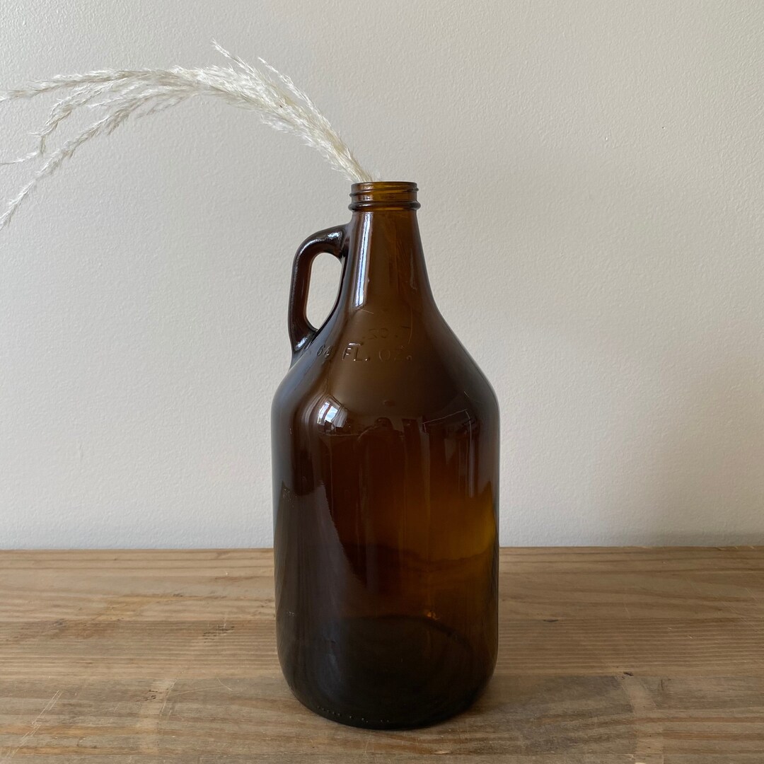 Vintage Brown Glass Jug Vintage Brown Jug 64 Fl. Oz Etsy
