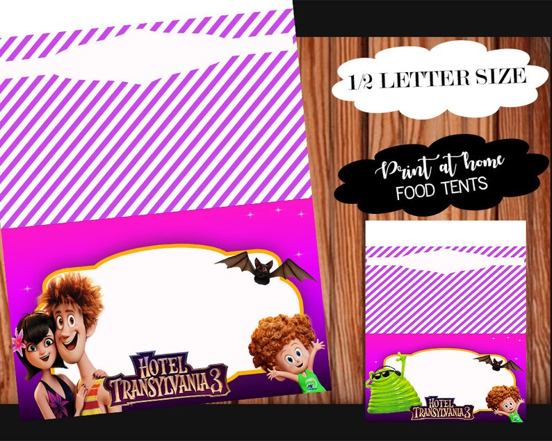 Hotel Transylvania 3 Printable Food Tents Instant Download Etsy