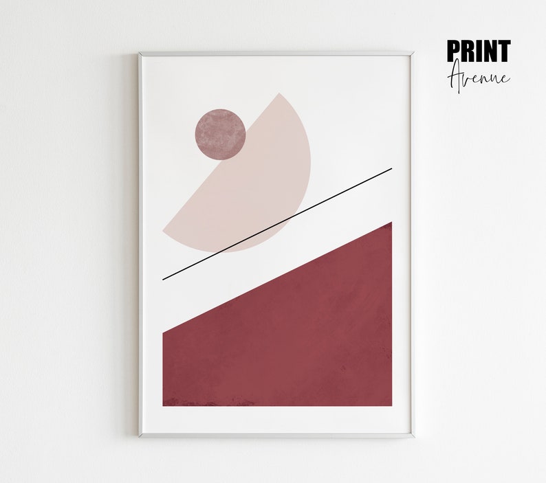 Bohemian Decor Terracotta Art Boho Print Large Modern Art Mid Century Art Earthy Tones Geometric Art Home Decor Minimalist Poster