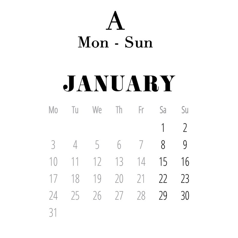 2022 Calendar Large Wall Calendar Poster Minimal Calendar Etsy