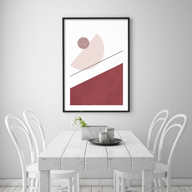 Bohemian Decor Terracotta Art Boho Print Large Modern Art Mid Century Art Earthy Tones Geometric Art Home Decor Minimalist Poster