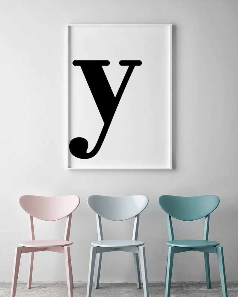 Personalized Initial Wall Art Print Custom Letter Poster Etsy