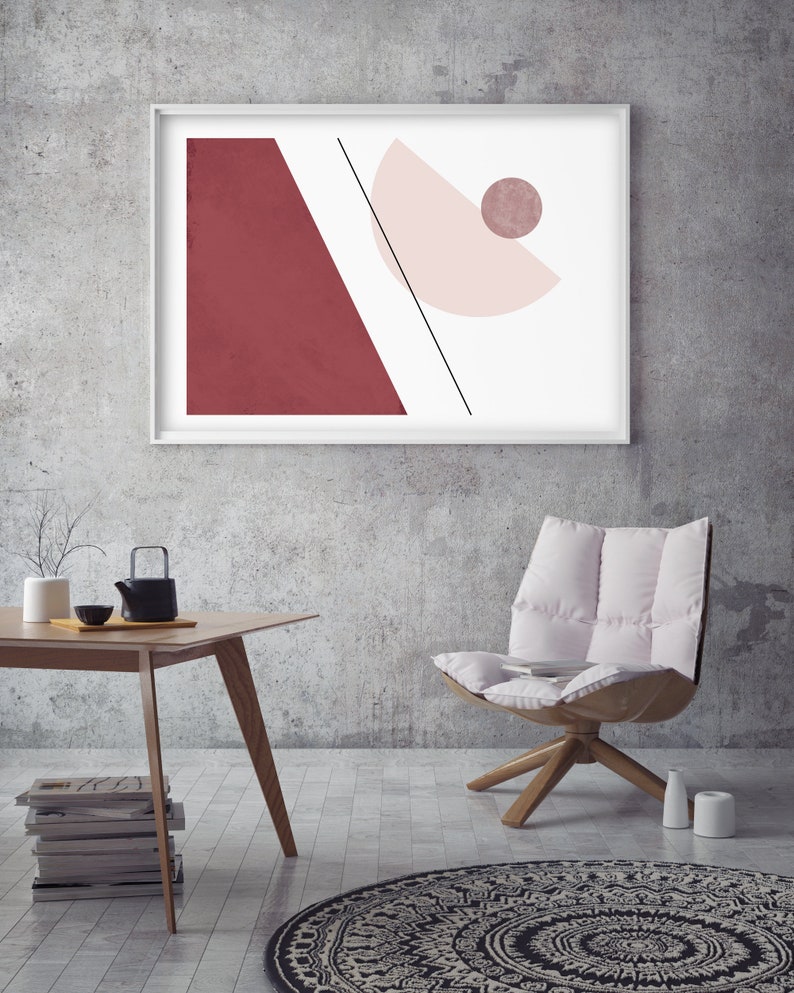 Bohemian Decor Terracotta Art Boho Print Large Modern Art Mid Century Art Earthy Tones Geometric Art Home Decor Minimalist Poster