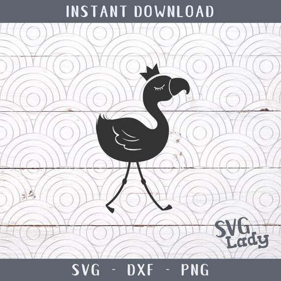Download Free Cute Flamingo With Crown Svg Png Dxf Instant Download For Etsy SVG Cut Files
