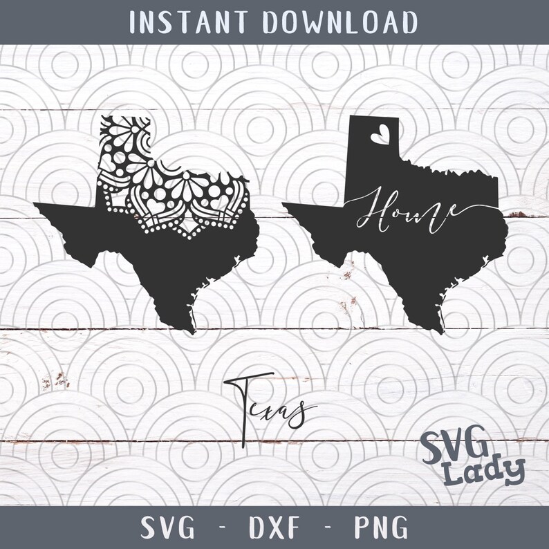 Download Texas Tx State Map SVG DXF PNG Texas Tx Mandala Cut File For | Etsy