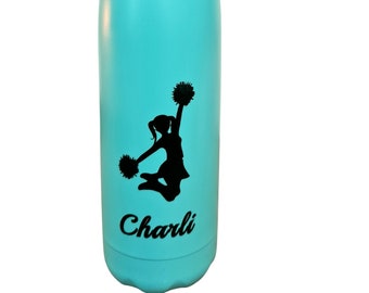 Cheerleader water bottle, reusable cheer water bottle , personalised cheerleading water bottle, Cheerleader, cheerleading gift , cheer gift