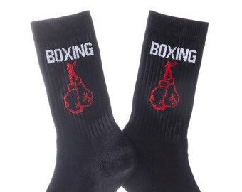 Luxury Boxing Socks, Red Boxing Glove Design