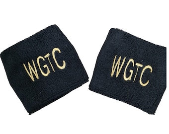 personalised Wristbands embroidered ,Monogramed wristbands, cotton wristbands , Initialed wristbands, cotton wristbands, Sweatbands