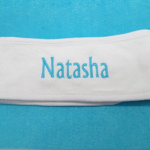Personalised White Spa Headbands,Ideal for business and Spa and Hen parties .On sale Make up headband