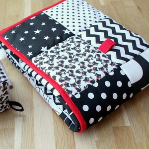 Baby Crawling Mat, Black & White, Red, Pure Cotton, Handcrafted Newborn Development Tool, Play Mat, Handmade Floor Mat,Kids Children Gift image 1