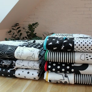 Baby Crawling Mat, Black & White, Red, Pure Cotton, Handcrafted Newborn Development Tool, Play Mat, Handmade Floor Mat,Kids Children Gift image 4