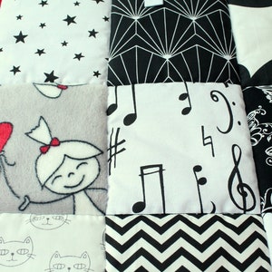 Baby Crawling Mat, Black & White, Red, Pure Cotton, Handcrafted Newborn Development Tool, Play Mat, Handmade Floor Mat,Kids Children Gift image 3