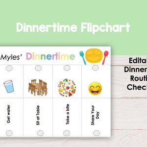 Dinnertime Routine Flipchart, Dinner Flipchart, Meal time