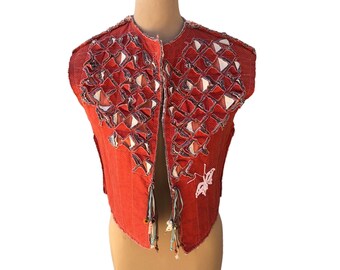 Vintage Boho Indie Handmade Quilt Vest