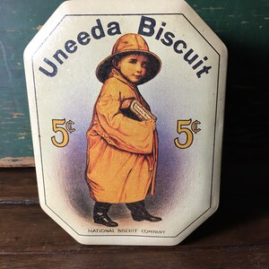 Vintage  Uneeda Bisquit Advertising  Tin by Bristol ware