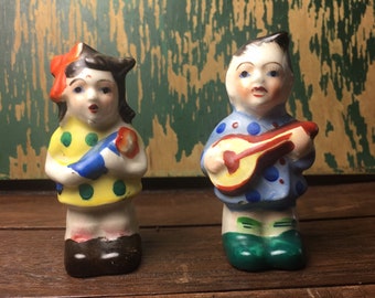 Vintage Japanese Boy and Girl Salt and Pepper shakers