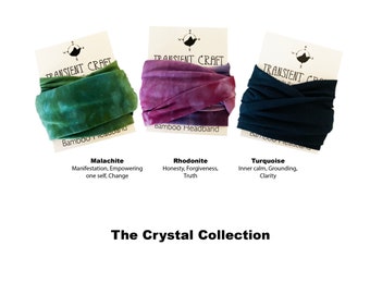 The Crystal Collection - Natural Organic Bamboo Headbands - Gem Stone Colors