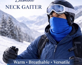 Royal Blue Bamboo Neck Gaiter – Eco-Friendly Face Cover, Headband, Scarf & Balaclava – Organic Unisex Tube Scarf