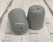 Handmade Pottery Salt Pepper Shakers, Grey Glaze, 2.75 quot