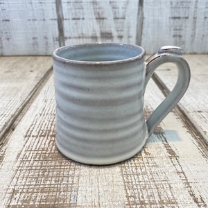 White Glaze Handmade Pottery Mug, Coffee Cup, Hot Chocolate, Drink, Tea, Made in Kentucky, KJF Pottery, Espresso, 12oz
