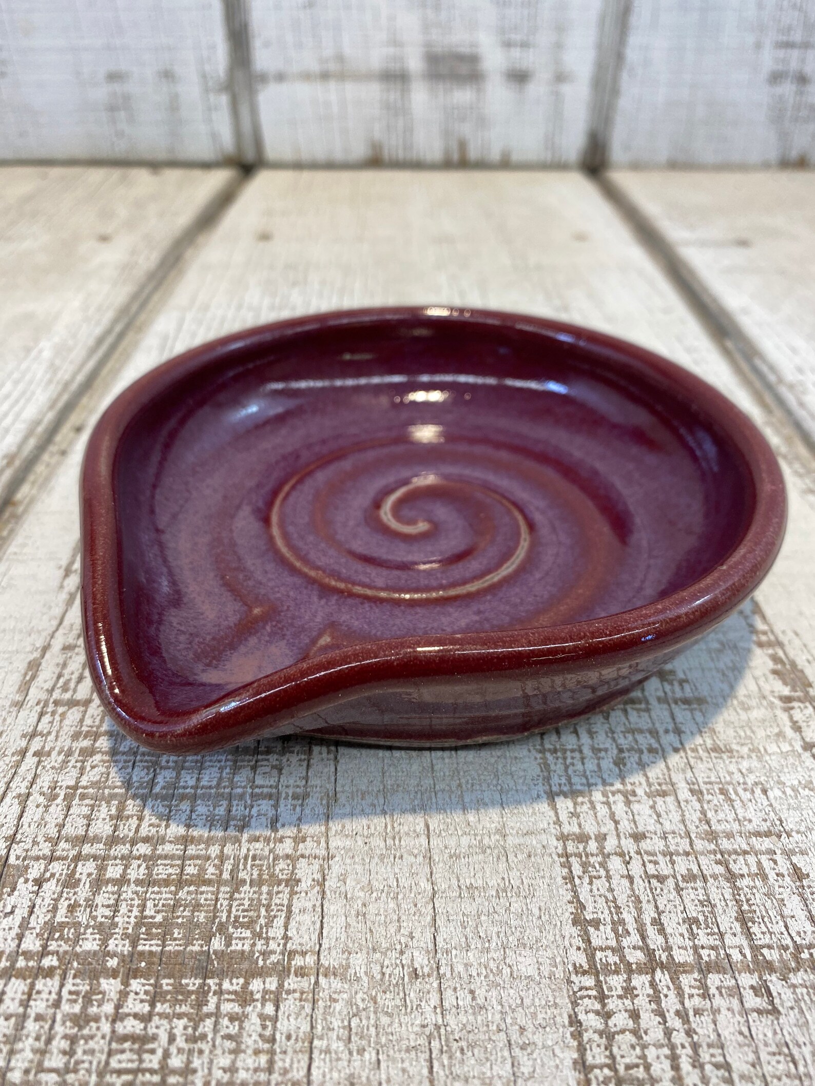 Purple Handmade Pottery Spoon Rest Cooking Kitchen Etsy