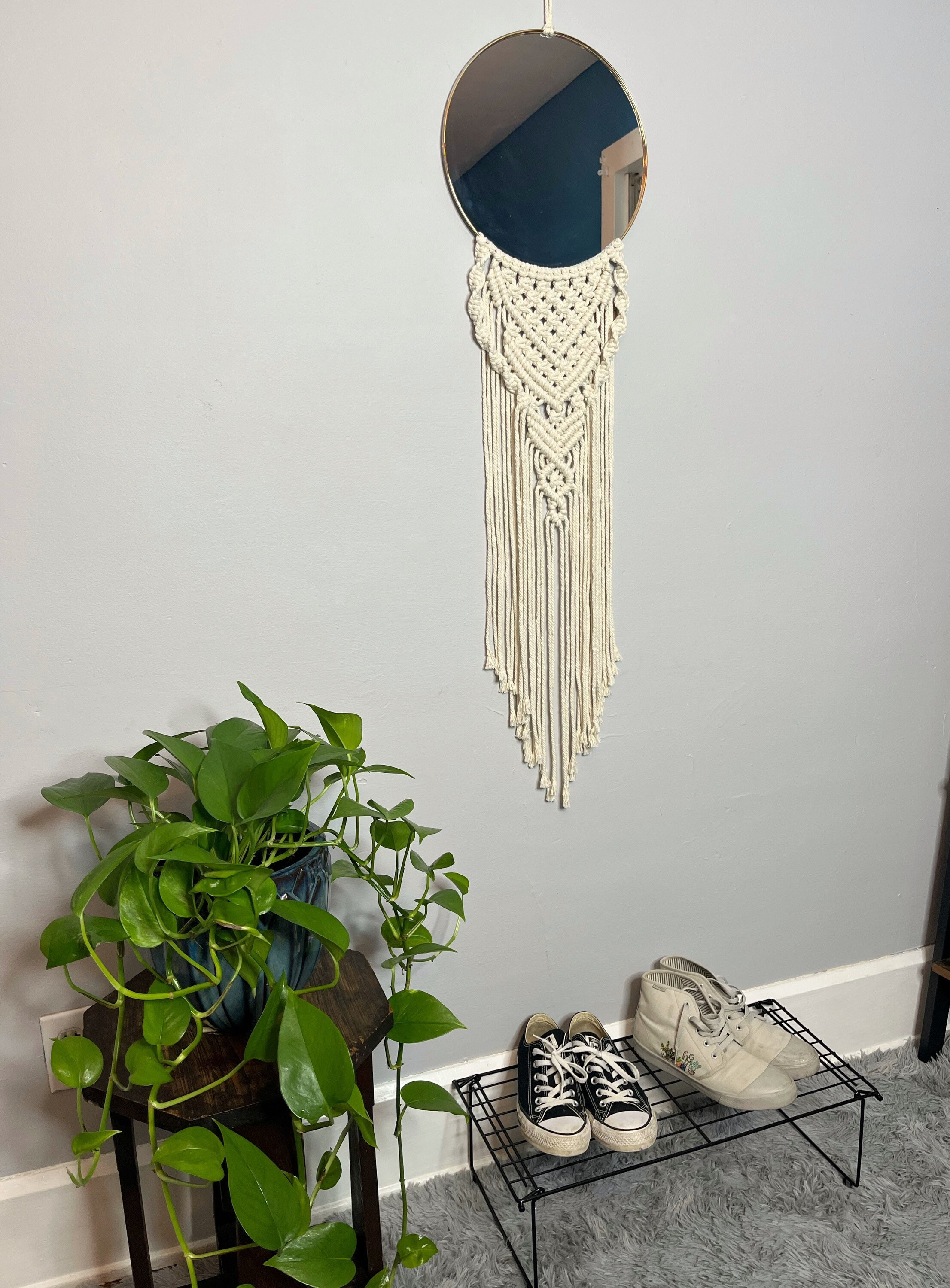 Boho Decor Macrame Decorative Mirror