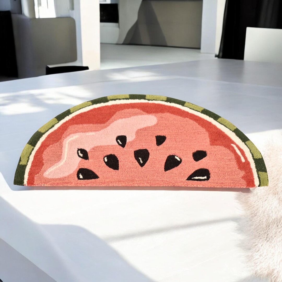 Watermelon Rug, Unique Rug Design, Handtufted Wool Kids Room Decor ...