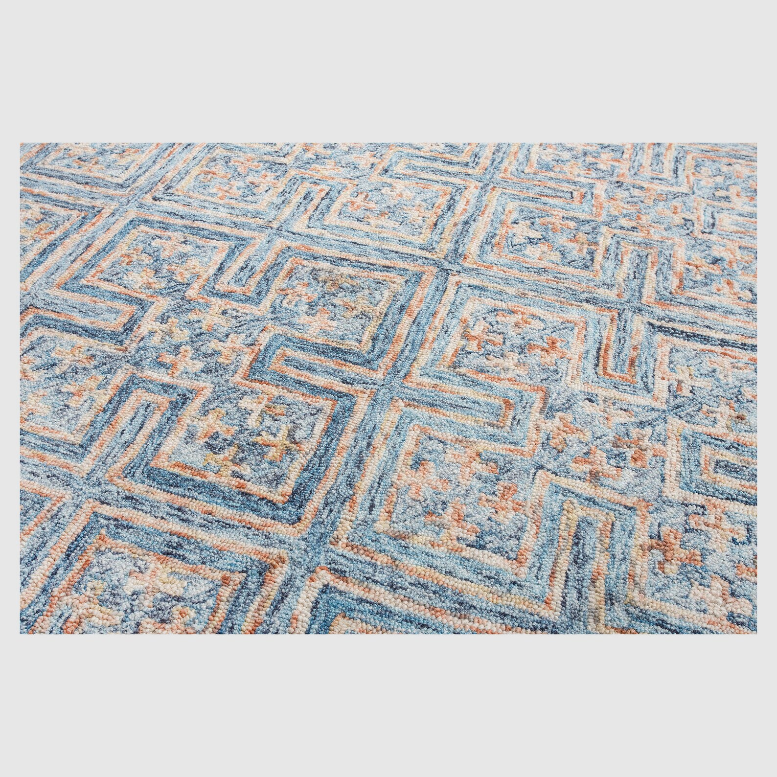 Hand Tufted Geometric Design Wool RugArea Rug Large Rugs Etsy