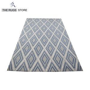 Hand tufted Wool Geometric Design Rug with Soft Pile of Grey & Blue Rug Luxurious Home Decor Ellington Rug Aesthetic Rug Artistic Rug living room rug