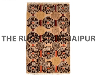 Hand Tufted Wool Spiral Carpet, Living Room Rug, Natural Dyes, Custom Size Available