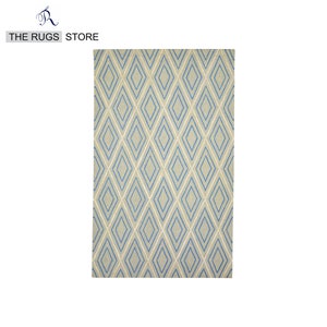 Hand tufted Wool Geometric Design Rug with Soft Pile of Grey & Blue Rug Luxurious Home Decor Ellington Rug Aesthetic Rug Artistic Rug living room rug