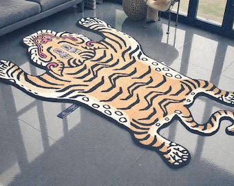 Handgefertigter Tibetischer Tiger Teppich Handgemacht für Kinder Zimmer