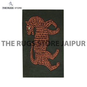Personalized custom rug Hand Tufted Animal Skin Leopard Rug for Living Room Tibetan Tiger Rug Handmade Carpet New Zealand Wool Rug Authentic
