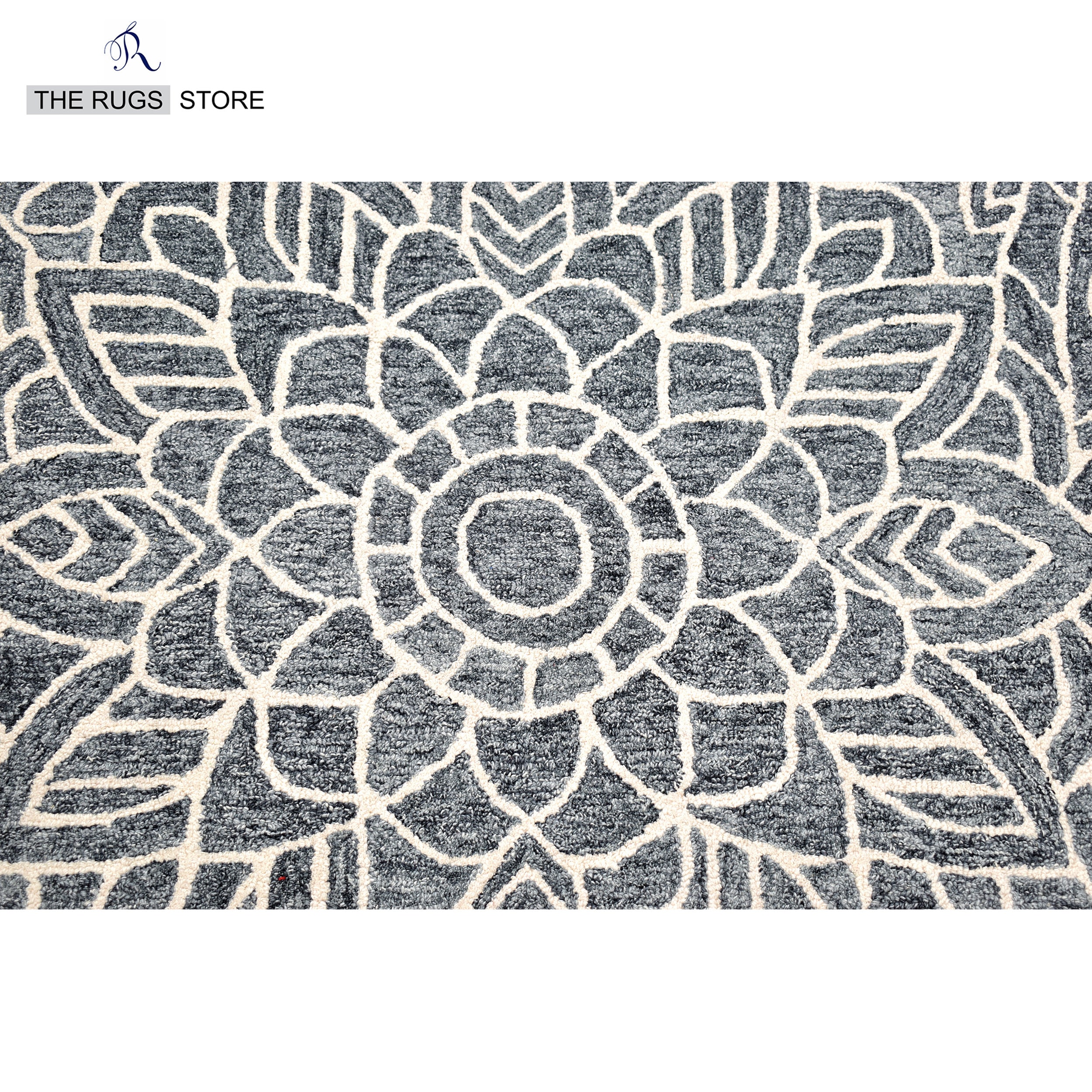 Floral Design Grey & Blue Handtufted Contemporary Area Rug Etsy