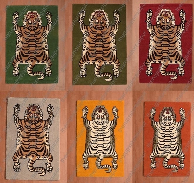White Tiger Rug Tibetan - Etsy White Tiger Rug Tibetan - Etsy