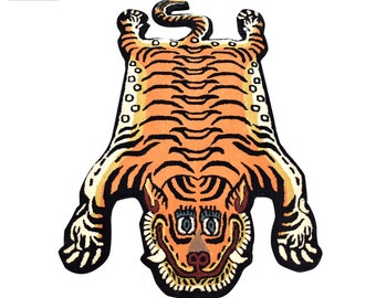 Beautiful 3x5 Feet Tibetan Tiger Rug, Kids Room Rug, Handtufted 100% Wool Rug, Made in India, Free Shipping, Meditation Rug