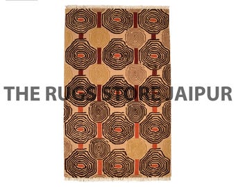Hand Tufted Wool Spiral Carpet, Living Room Rug, Natural Dyes, Custom Size Available