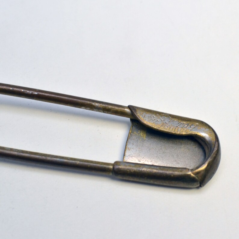 Vintage Large Key Tag Numbered Safety Pin Keychain 77