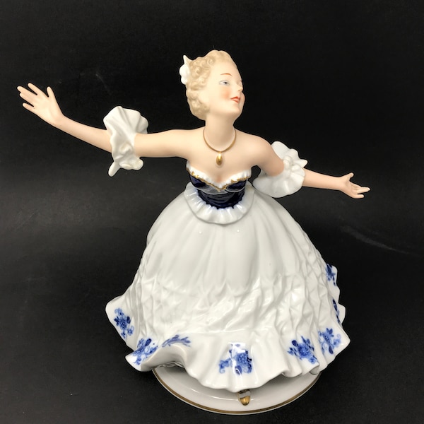 Vintage WALLENDORF Dancing Lady Figurine German Porcelain